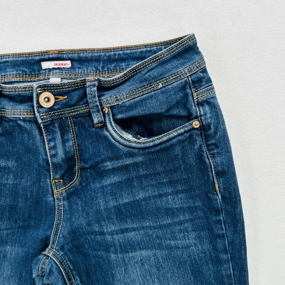 Bongo Jeans Juniors 11 30x26 Blue Mid Rise Straight Dark Wash Stretch Denim - Picture 10 of 16